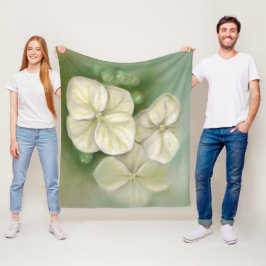 Zachte crème Witte pasta Hydrangea Floral Fleece Deken