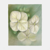 Zachte crème Witte pasta Hydrangea Floral Fleece Deken (Voorkant)