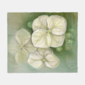 Zachte crème Witte pasta Hydrangea Floral Fleece Deken (Voorkant (Horizontaal))