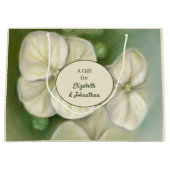 Zachte crème Witte pasta Hydrangea Floral Groot Cadeauzakje (Voorkant)