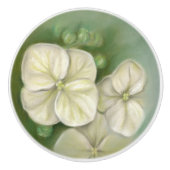 Zachte crème Witte pasta Hydrangea Floral Keramische Knop (Voorkant)