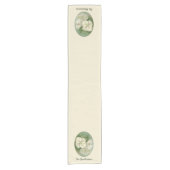 Zachte crème Witte pasta Hydrangea Floral Korte Tafelloper (Voorkant)