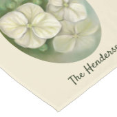 Zachte crème Witte pasta Hydrangea Floral Korte Tafelloper (Hoek)