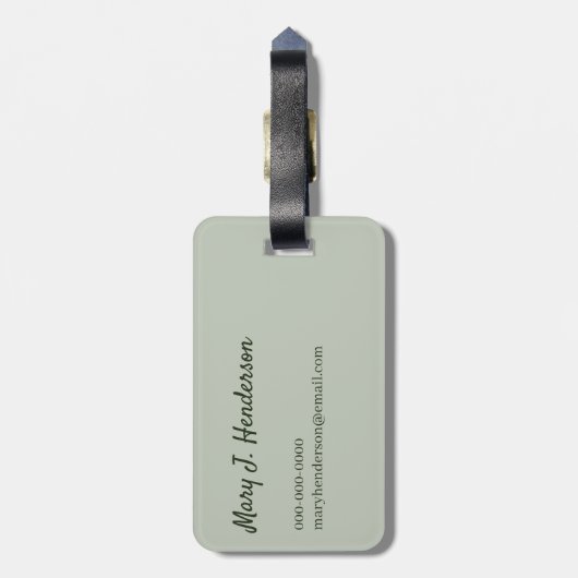 Zachte crème Witte pasta Hydrangea Floral Monogram Bagagelabel (Achterkant verticaal)