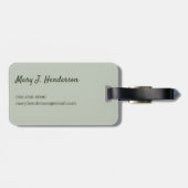 Zachte crème Witte pasta Hydrangea Floral Monogram Bagagelabel (Achterkant horizontaal)