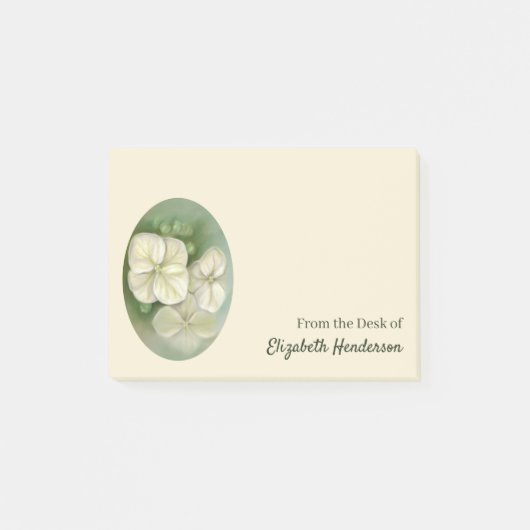 Zachte crème Witte pasta Hydrangea Floral Post-it® Notes (Voorkant)