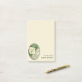 Zachte crème Witte pasta Hydrangea Floral Post-it® Notes (Op bureau)