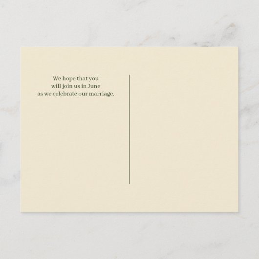 Zachte crème Witte pasta Hydrangea Floral Save Dat Aankondigingskaart (Achterkant)