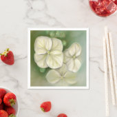 Zachte crème Witte pasta Hydrangea Floral Servet (Insitu)