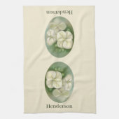 Zachte crème Witte pasta Hydrangea Floral Theedoek (Verticaal)