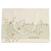 Zachte crèmeroze roze, roze en doorschijnend groot cadeauzakje (Voorkant)