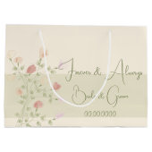 Zachte crèmeroze roze, roze en doorschijnend groot cadeauzakje (Achterkant)