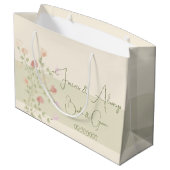 Zachte crèmeroze roze, roze en doorschijnend groot cadeauzakje (Achterkant Gekanteld)