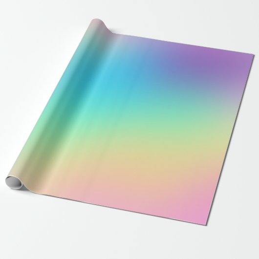 Zachte curmatische regenbooggradiënt cadeaupapier (Uitgerold)