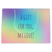 Zachte curmatische regenbooggradiënt groot cadeauzakje (Voorkant)