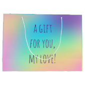 Zachte curmatische regenbooggradiënt groot cadeauzakje (Achterkant)