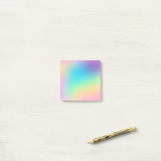 Zachte curmatische regenbooggradiënt post-it® notes (Op bureau)