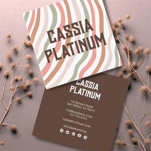 Zachte curven, een neutraal, minimalistisch sociaa vierkante visitekaartje