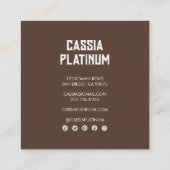 Zachte curven, een neutraal, minimalistisch sociaa vierkante visitekaartje (Achterkant)