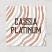 Zachte curven, een neutraal, minimalistisch sociaa vierkante visitekaartje (Voorkant)