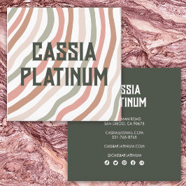 Zachte curven Olive Neutralistisch Sociaal Pictogr Vierkante Visitekaartje