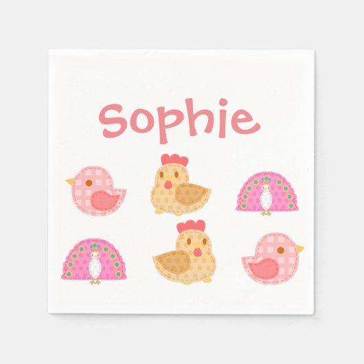 Zachte Cute Vogels Servet (Voorkant)
