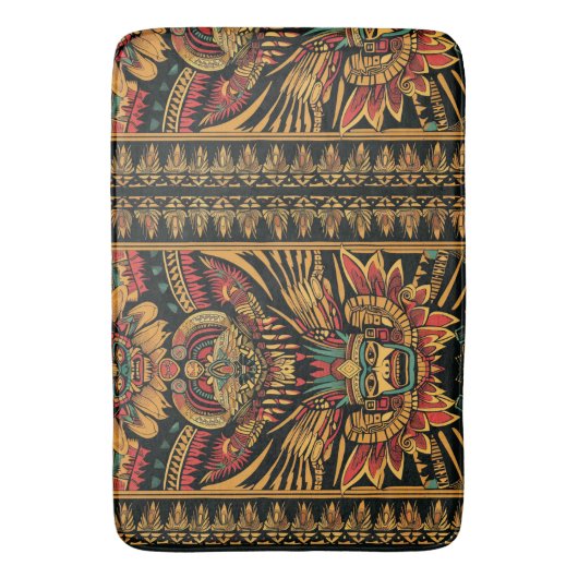 Zachte Cyaan "Aztec Dream" Pluche Badmat (Voorkant Verticaal)