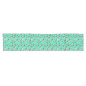Zachte Cyaan Easter Pattern Table Runner Korte Tafelloper (Horizontaal)