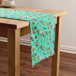 Zachte Cyaan Easter Pattern Table Runner Korte Tafelloper