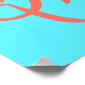 Zachte cyaan en bitterzoete Hallo Poster (Hoek)