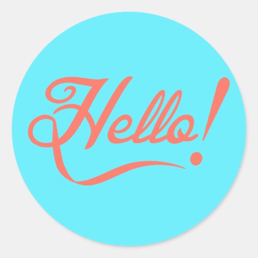 Zachte cyaan en bitterzoete Hallo Ronde Sticker (Voorkant)