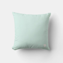 Zachte Cyan Groene Effen Pastel Kleur Met Hart Kussen