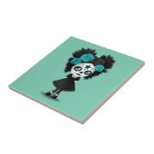 Zachte dag van het dode meisje met Big Eyes Blue Tegeltje (Zijkant)