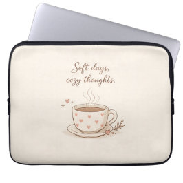 Zachte dagen, warme gedachten - Mooie koffiekop ku Laptop Sleeve