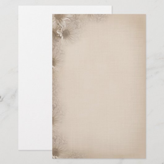 Zachte Daisies-grens Briefpapier (Voorkant / Achterkant)