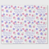 Zachte Daisy Bloemen Ontwerp Gepersonaliseerde Ver Cadeaupapier (Vlak)