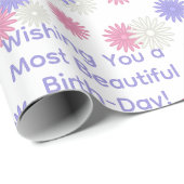 Zachte Daisy Bloemen Ontwerp Gepersonaliseerde Ver Cadeaupapier (Rol Hoek)