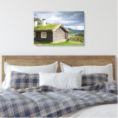 Zachte dak blokhut in Noorwegen canvas (Insitu (Slaapkamer))
