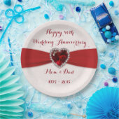 Zachte Damask 40th Wedding Jubileum Paper Bord (Feest)