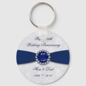 Zachte Damask 45th Wedding Jubileum Sleutelhanger (Voorkant)
