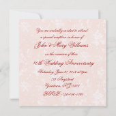 Zachte Damast 40ste Huwelijksjubileum Uitnodiging (Achterkant)
