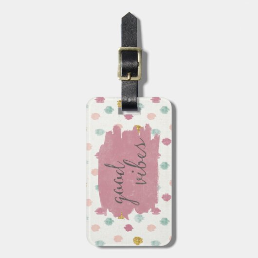 Zachte Deco IV | Good Vibes Bagagelabel (Voorkant verticaal)