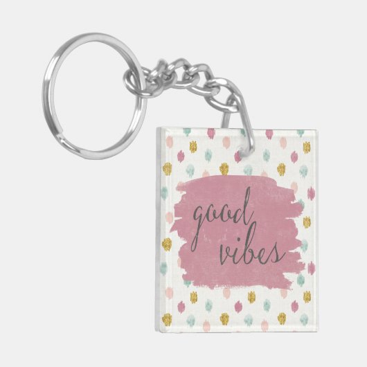 Zachte Deco IV | Good Vibes Sleutelhanger (Voorkant Links)