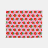 Zachte deken met leuk patroon van rode aardbeien (Voorkant (Horizontaal))