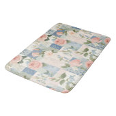 Zachte delicate bloemen roze en blauwe patchwork badmat (Gekanteld)