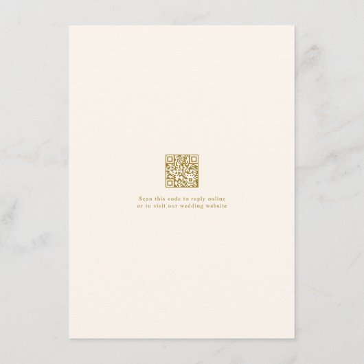 Zachte Delicate Romantische Gouden Crème Bruiloft  Informatiekaartje (Achterkant)