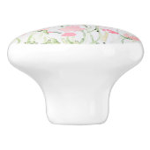 Zachte delicate roze en groene Waterverf Keramische Knop (Zijkant)