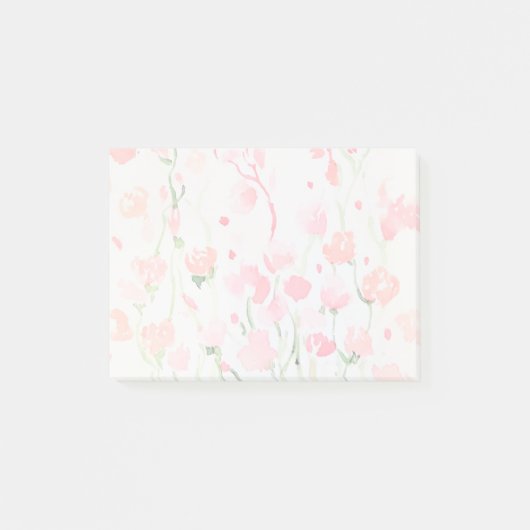 Zachte delicate roze en groene Waterverf Post-it® Notes (Voorkant)