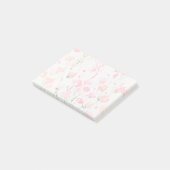 Zachte delicate roze en groene Waterverf Post-it® Notes (Schuin)