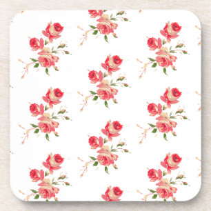 Zachte delicate roze en rode rozen Elegante bloeme Bier Onderzetter